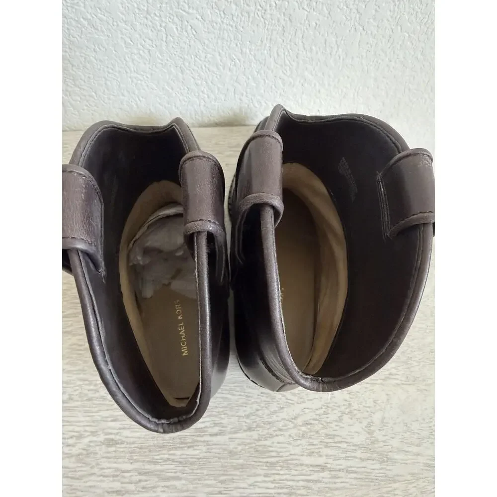 Michael Kors Noemie Women's Brown Leather Pull-On Ankle Bootie Pointed W 5.5